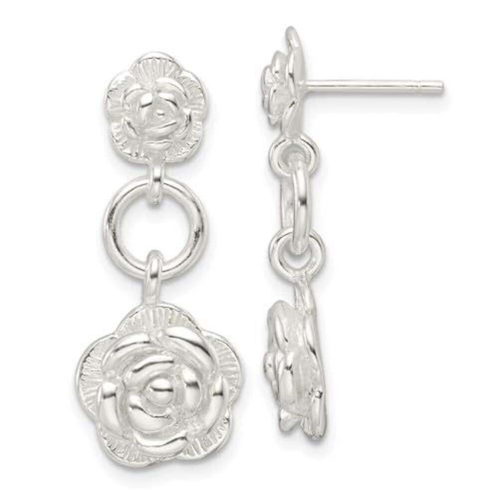 Kazi Luxury Sterling Silver E-Coating Rose Dangle… - image 5